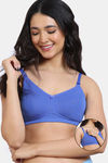 Zivame Maternity Double Layered Non Wired 3/4th Coverage Nursing Bra - Baja Blue — thumbnail 1